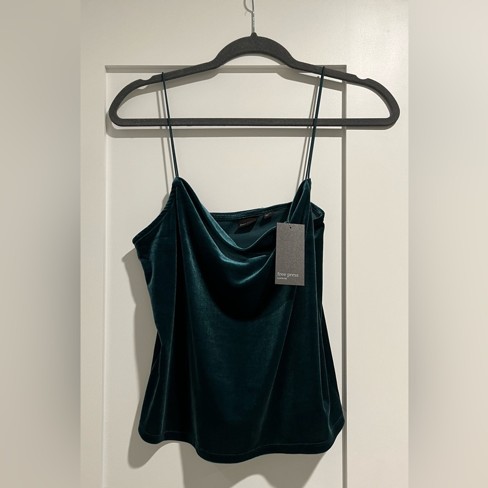 Velvet green cami top. Brand New, never worn.